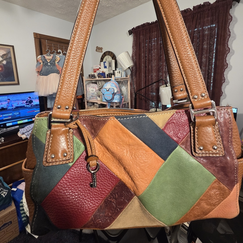 Fossil Leather Colorblock Purse